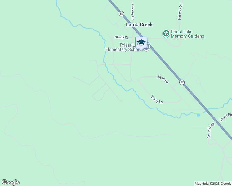map of restaurants, bars, coffee shops, grocery stores, and more near 654 Williams Drive in Priest Lake