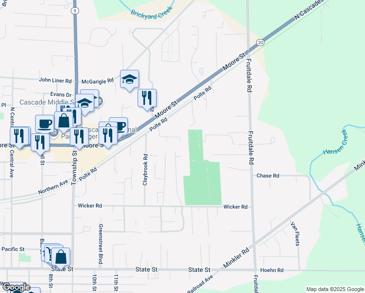 map of restaurants, bars, coffee shops, grocery stores, and more near 24427 Richards Road in Sedro-Woolley