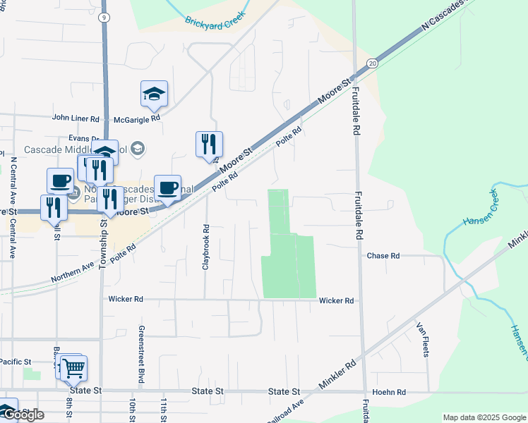 map of restaurants, bars, coffee shops, grocery stores, and more near 24427 Richards Road in Sedro-Woolley