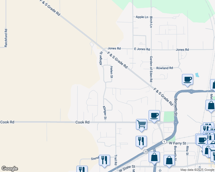 map of restaurants, bars, coffee shops, grocery stores, and more near 828 Thurmond Avenue in Sedro-Woolley
