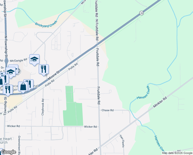 map of restaurants, bars, coffee shops, grocery stores, and more near 24665 Fair Lane in Sedro-Woolley