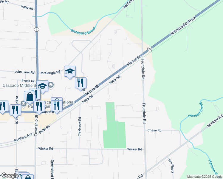 map of restaurants, bars, coffee shops, grocery stores, and more near 9101 Rainbow Lane in Sedro-Woolley