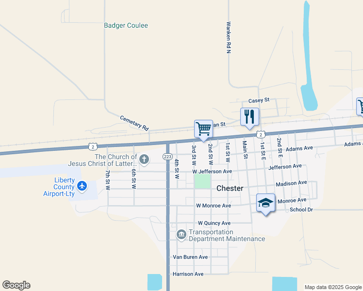 map of restaurants, bars, coffee shops, grocery stores, and more near 311 Washington Avenue in Chester
