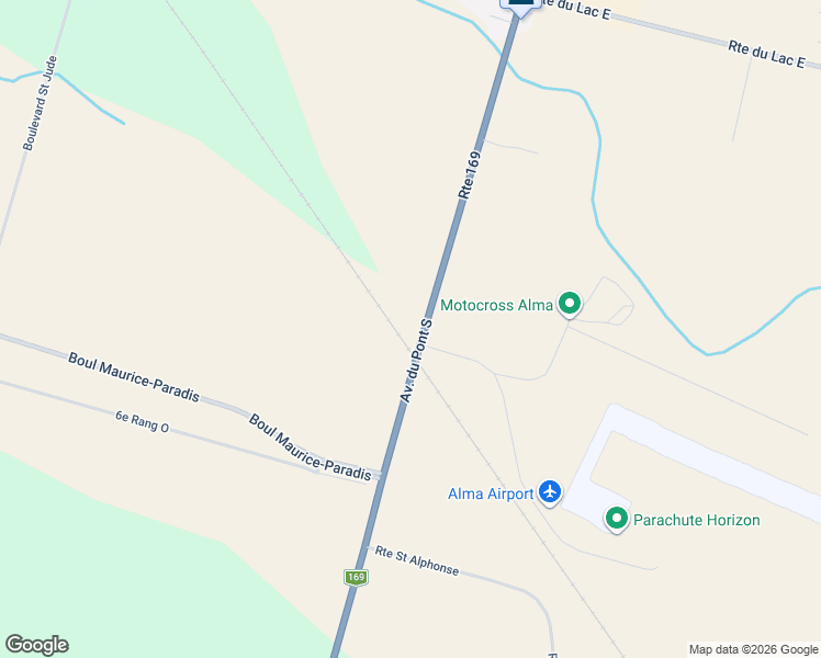 map of restaurants, bars, coffee shops, grocery stores, and more near 2884 Avenue du Pont Sud in Alma