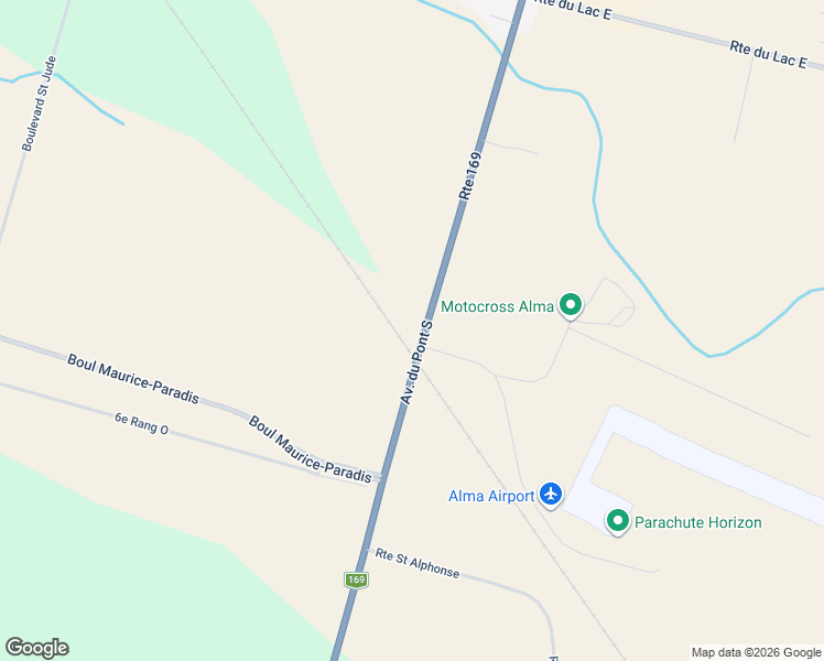 map of restaurants, bars, coffee shops, grocery stores, and more near 2884 Avenue du Pont Sud in Alma