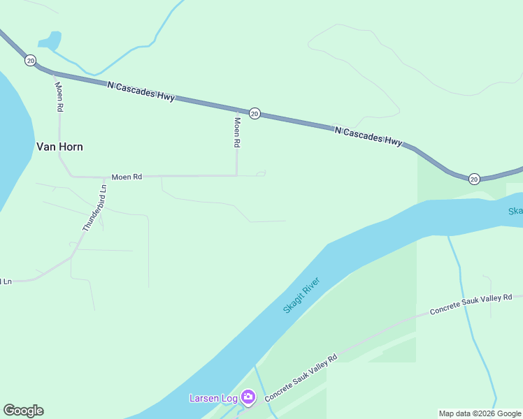 map of restaurants, bars, coffee shops, grocery stores, and more near 48410 Yeager Road in Concrete