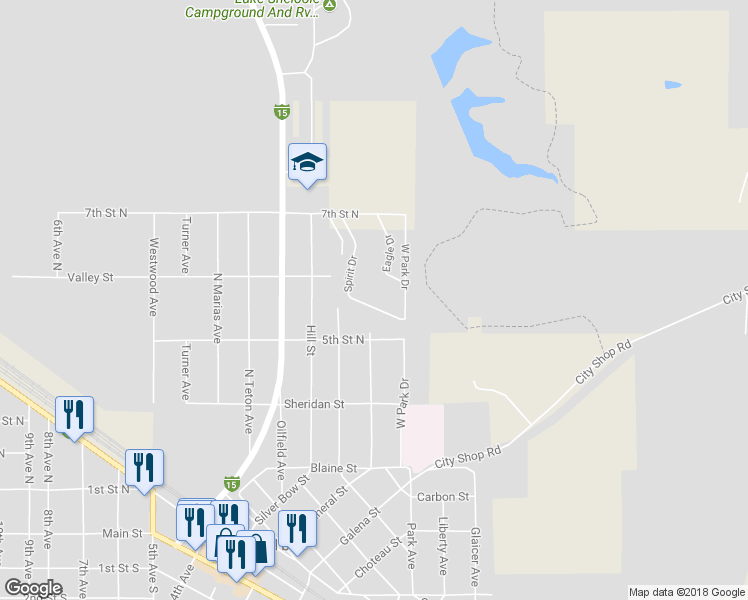 map of restaurants, bars, coffee shops, grocery stores, and more near 860 Spirit Drive in Shelby