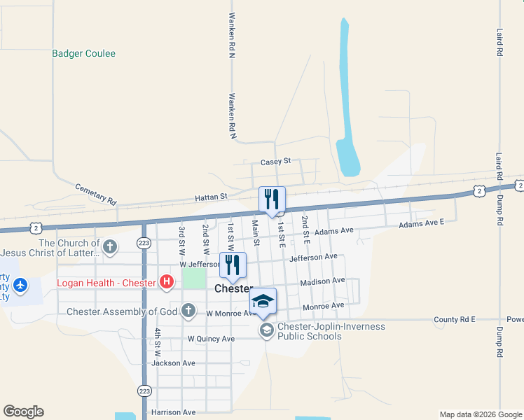 map of restaurants, bars, coffee shops, grocery stores, and more near 10 Washington Avenue in Chester