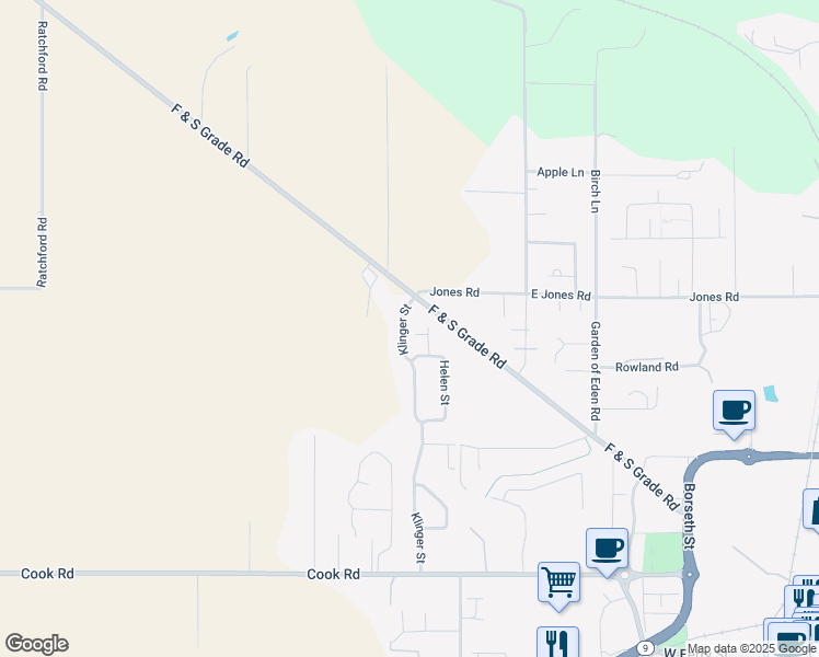 map of restaurants, bars, coffee shops, grocery stores, and more near 273 Klinger Street in Sedro-Woolley