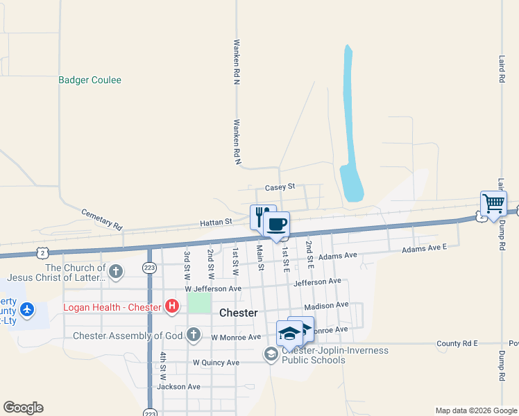 map of restaurants, bars, coffee shops, grocery stores, and more near 10 Washington Avenue in Chester