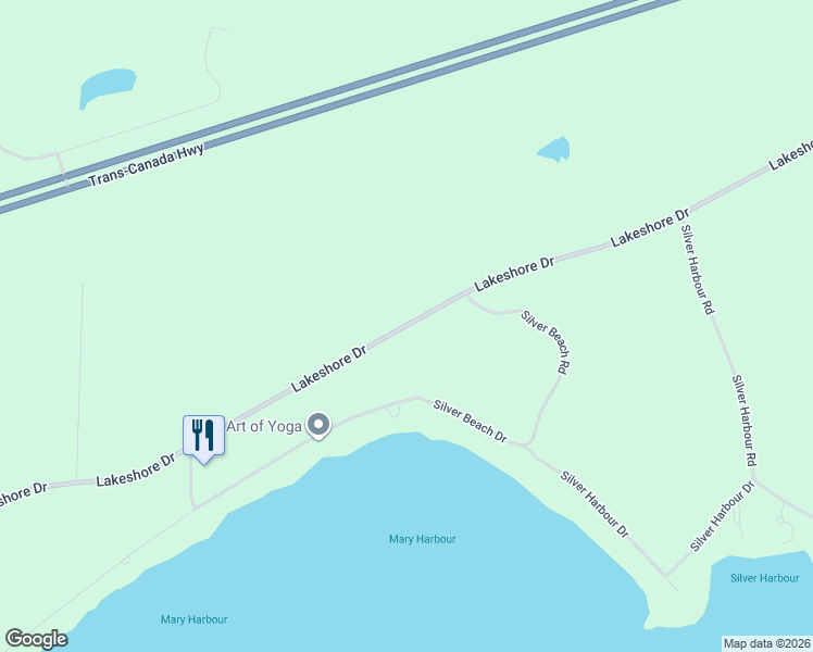 map of restaurants, bars, coffee shops, grocery stores, and more near Lakeshore Drive in Thunder Bay District