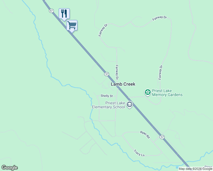 map of restaurants, bars, coffee shops, grocery stores, and more near 27916 Idaho 57 in Priest Lake