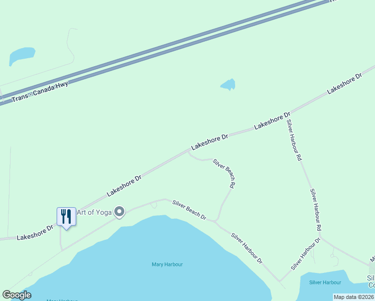 map of restaurants, bars, coffee shops, grocery stores, and more near Lakeshore Drive in Thunder Bay District