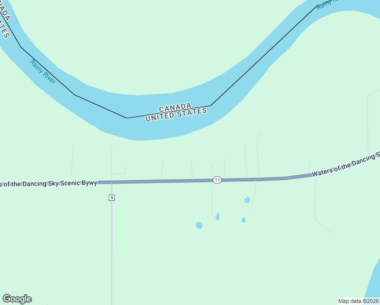map of restaurants, bars, coffee shops, grocery stores, and more near 5845 Minnesota 11 in International Falls