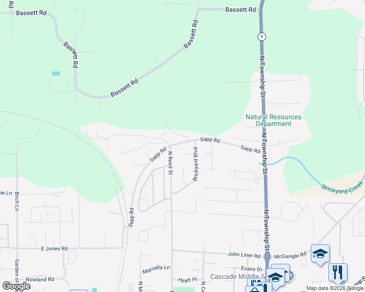 map of restaurants, bars, coffee shops, grocery stores, and more near 519 Sapp Road in Sedro-Woolley