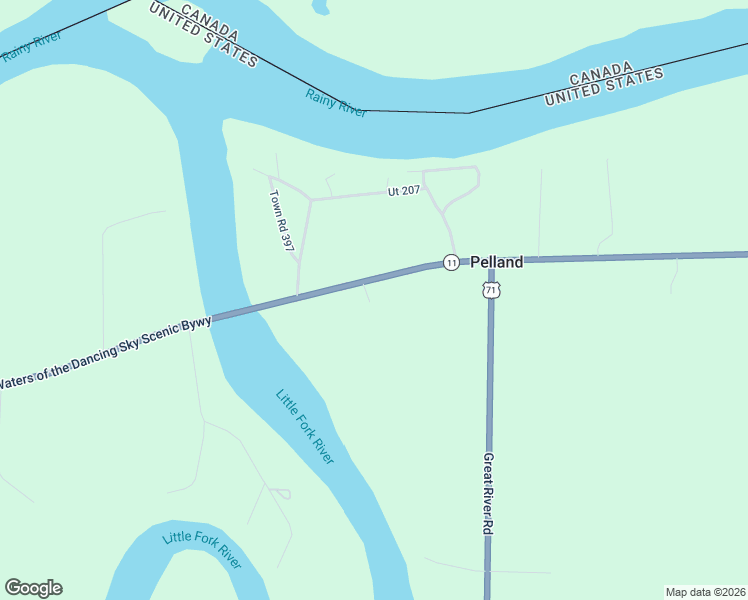 map of restaurants, bars, coffee shops, grocery stores, and more near 5600 Minnesota 11 in International Falls