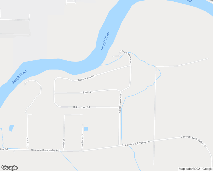 map of restaurants, bars, coffee shops, grocery stores, and more near 46149 Baker Drive in Concrete