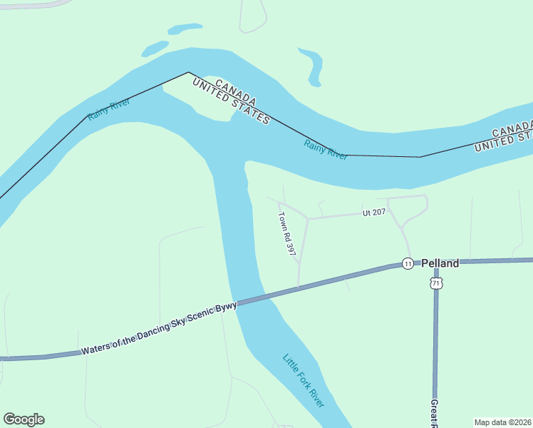 map of restaurants, bars, coffee shops, grocery stores, and more near 3191 Town Road 397 in International Falls