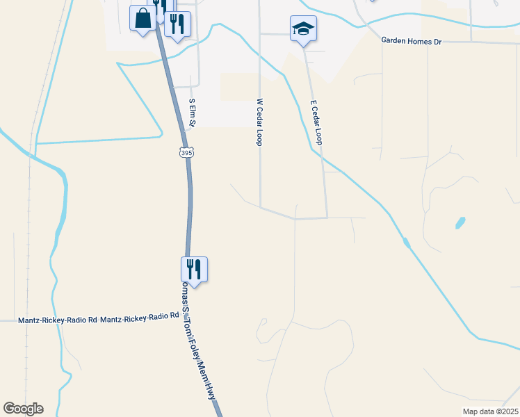 map of restaurants, bars, coffee shops, grocery stores, and more near 170 West Cedar Loop in Colville