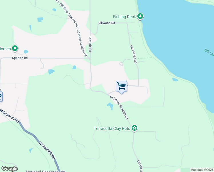 map of restaurants, bars, coffee shops, grocery stores, and more near 5391 Old West Saanich Road in Victoria