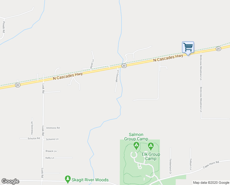 map of restaurants, bars, coffee shops, grocery stores, and more near 8225 Memory Lane in Concrete