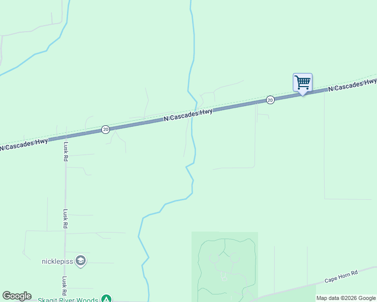map of restaurants, bars, coffee shops, grocery stores, and more near 8225 Memory Lane in Concrete