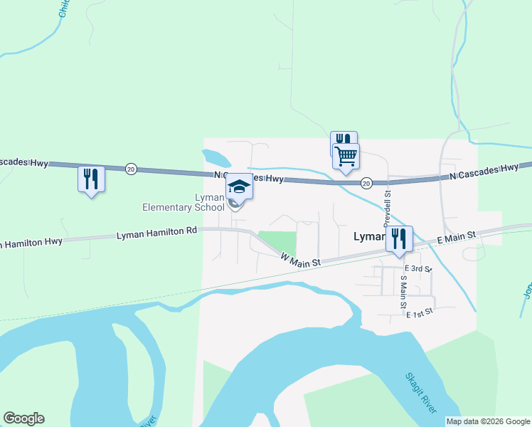 map of restaurants, bars, coffee shops, grocery stores, and more near 31137 West Main Street in Lyman