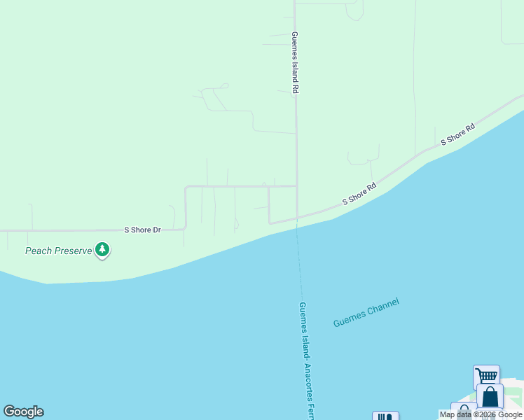 map of restaurants, bars, coffee shops, grocery stores, and more near 5424 South Shore Drive in Anacortes