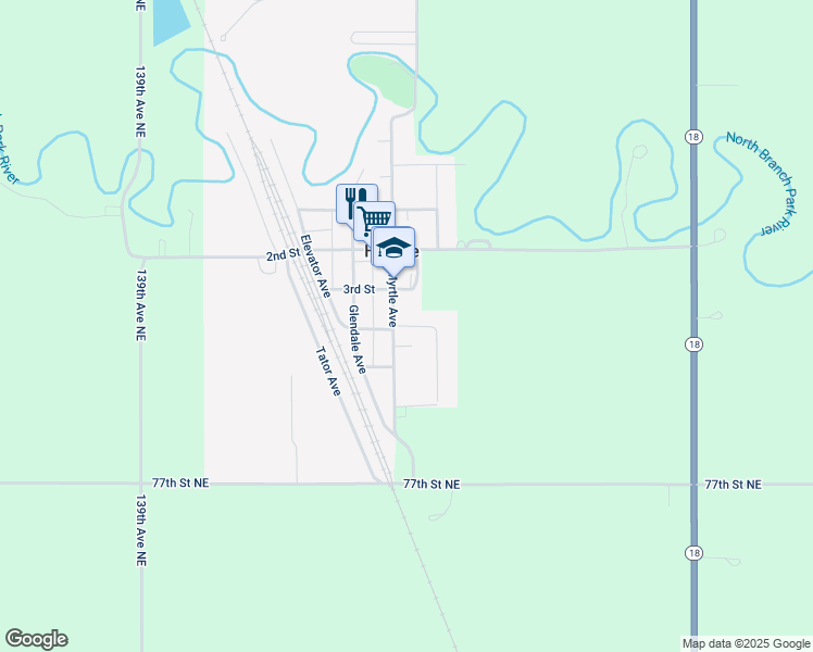 map of restaurants, bars, coffee shops, grocery stores, and more near 400 4th Street in Hoople