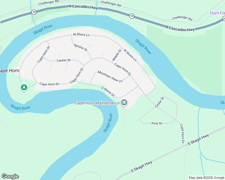 map of restaurants, bars, coffee shops, grocery stores, and more near 41794 Mountain View Lane in Concrete