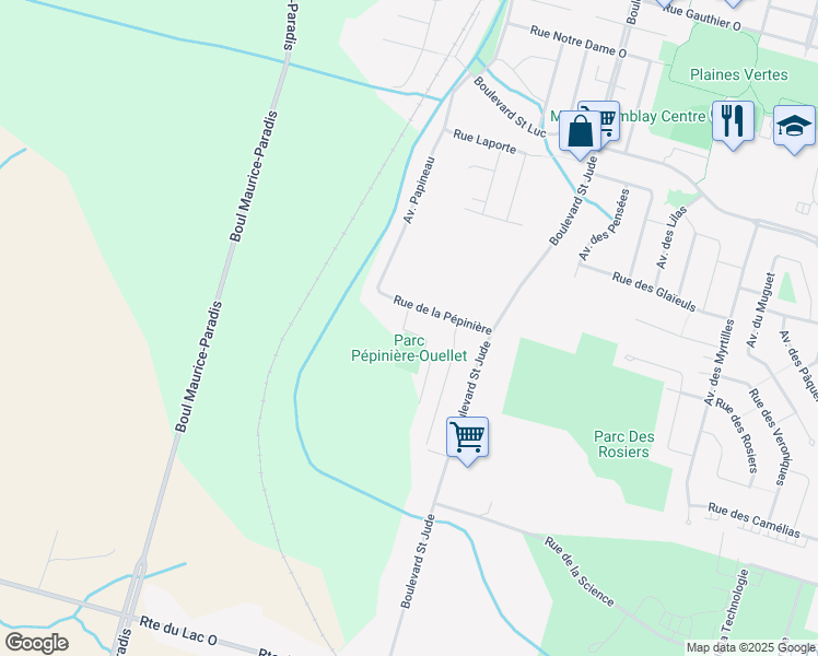 map of restaurants, bars, coffee shops, grocery stores, and more near Rue Étienne-Desbiens in Alma