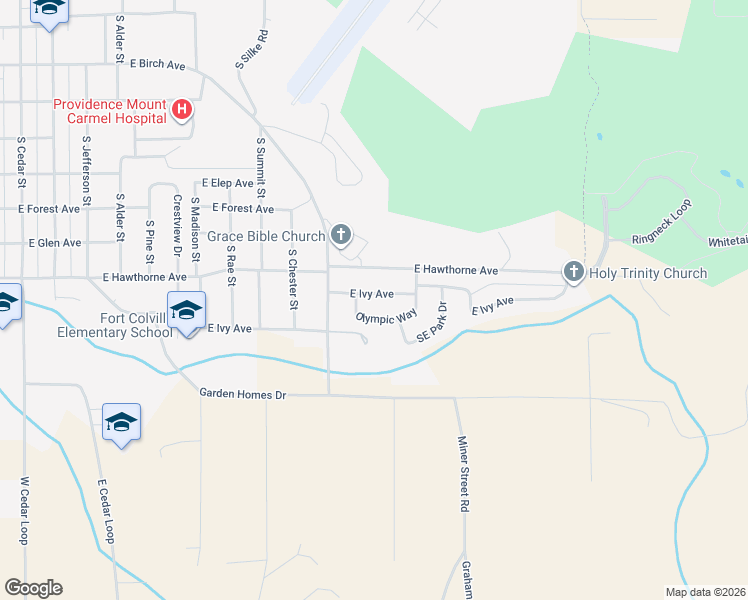 map of restaurants, bars, coffee shops, grocery stores, and more near 1730 East Ivy Avenue in Colville