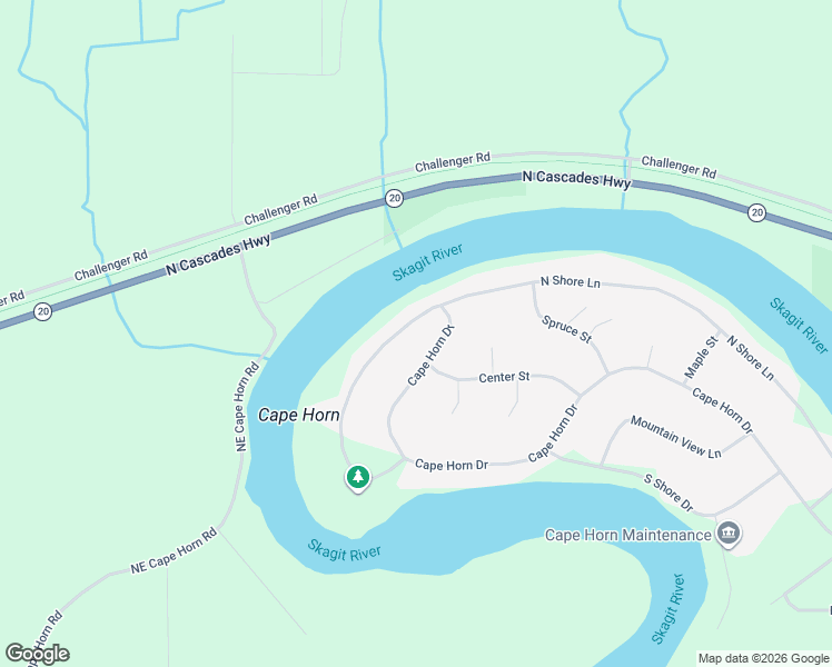 map of restaurants, bars, coffee shops, grocery stores, and more near 41538 North Shore Lane in Concrete
