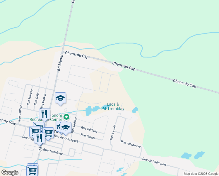 map of restaurants, bars, coffee shops, grocery stores, and more near 4071 Rue de Bonaventure in Saint-Honoré