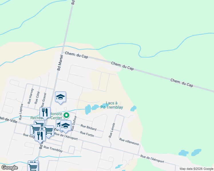 map of restaurants, bars, coffee shops, grocery stores, and more near 4071 Rue de Bonaventure in Saint-Honoré