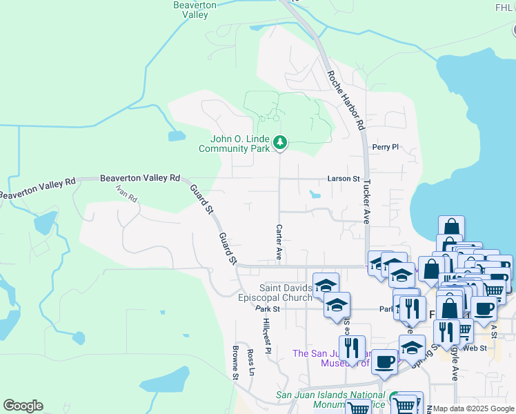 map of restaurants, bars, coffee shops, grocery stores, and more near 445 Carter Avenue in Friday Harbor