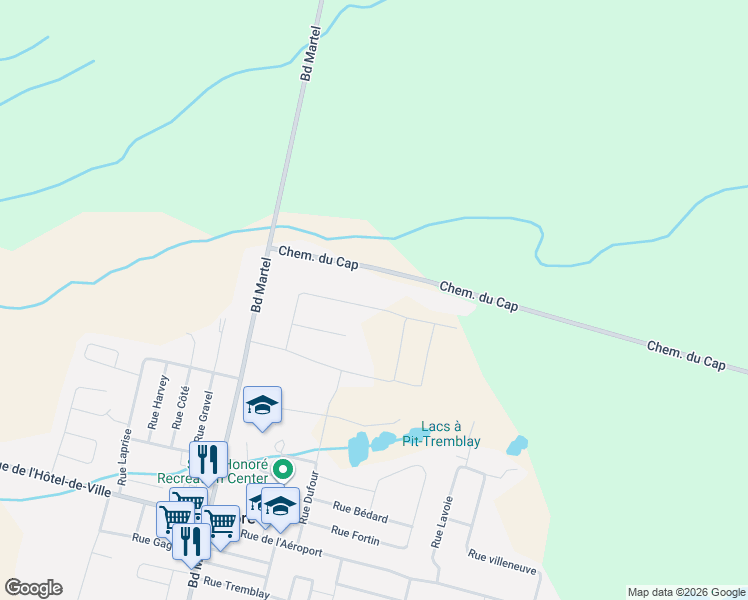 map of restaurants, bars, coffee shops, grocery stores, and more near 2330 Rue de Frontenac in Saint-Honorã©