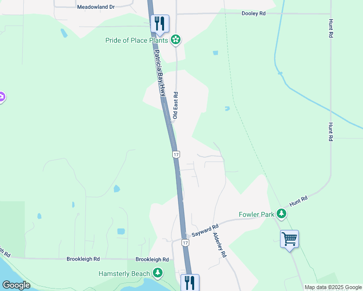 map of restaurants, bars, coffee shops, grocery stores, and more near 5765 Patricia Bay Highway in Victoria