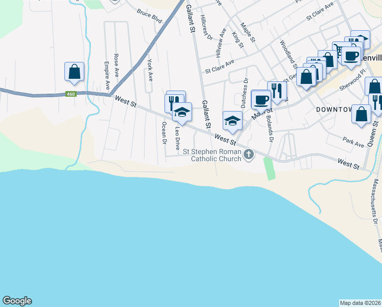 map of restaurants, bars, coffee shops, grocery stores, and more near 2 Laurena Drive in Stephenville