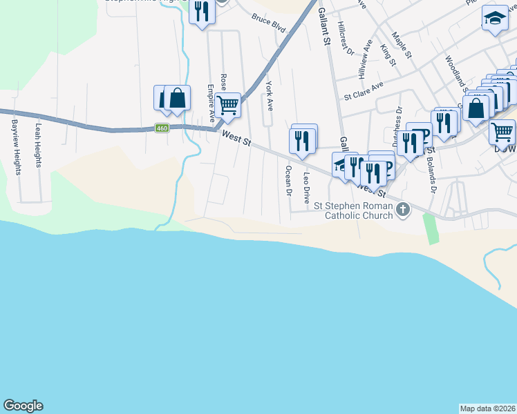 map of restaurants, bars, coffee shops, grocery stores, and more near 1 Spring Mountain Road in Stephenville