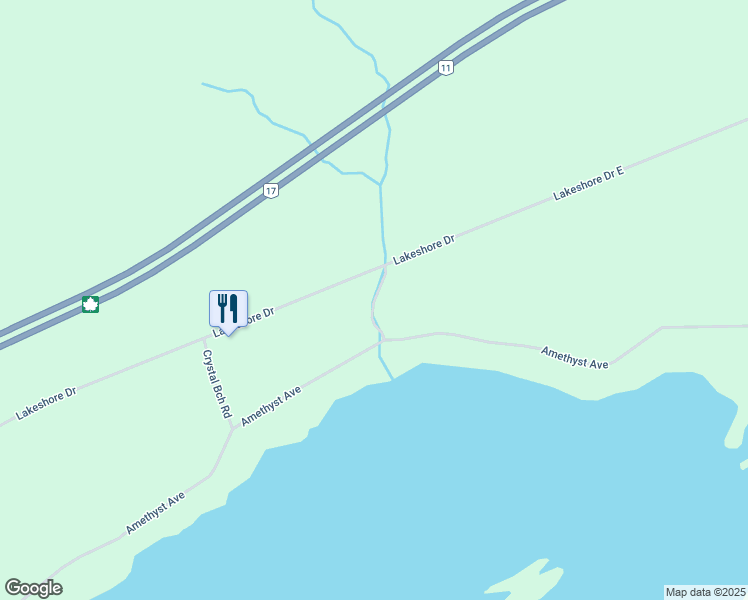 map of restaurants, bars, coffee shops, grocery stores, and more near Sunnyside Beach Road in Thunder Bay District