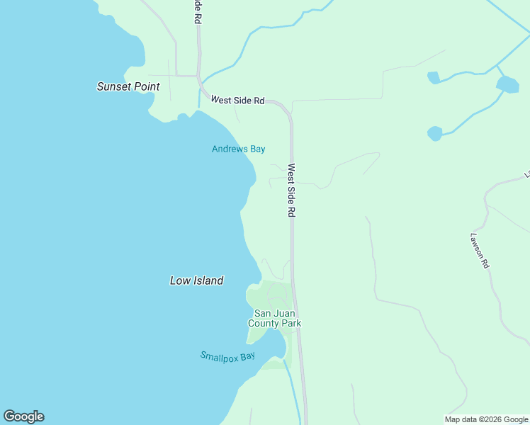 map of restaurants, bars, coffee shops, grocery stores, and more near 4385 West Side Road in Friday Harbor