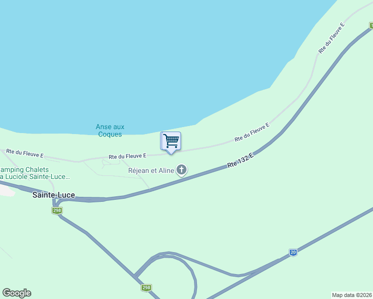 map of restaurants, bars, coffee shops, grocery stores, and more near 58 Route du Fleuve Ouest in Sainte-Luce
