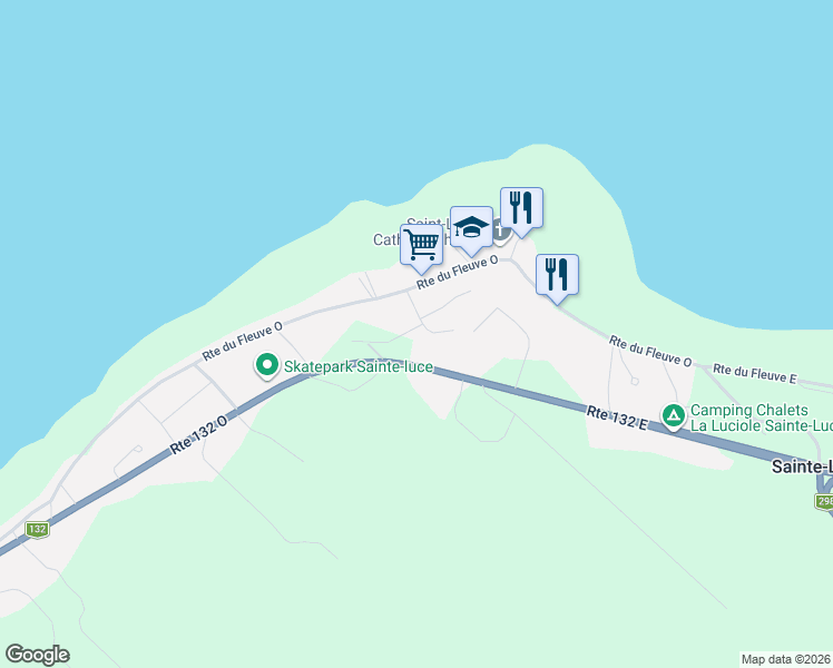 map of restaurants, bars, coffee shops, grocery stores, and more near in Sainte-Luce