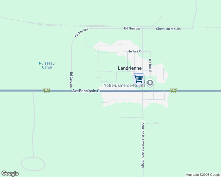 map of restaurants, bars, coffee shops, grocery stores, and more near 221 Avenue Principale Ouest in Landrienne