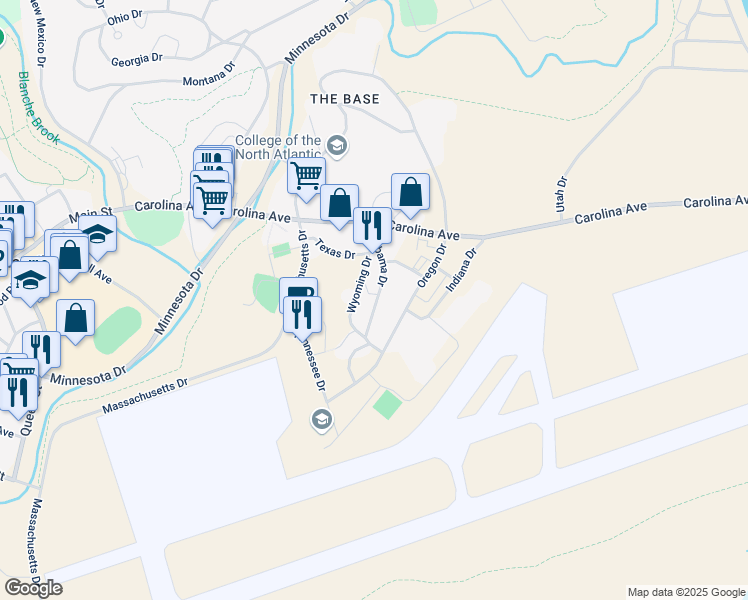 map of restaurants, bars, coffee shops, grocery stores, and more near 35 Oregon Drive in Stephenville