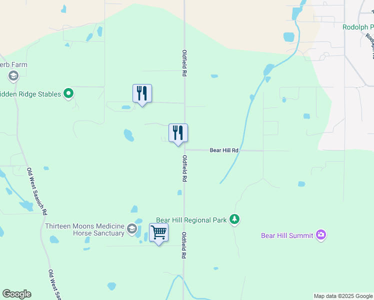 map of restaurants, bars, coffee shops, grocery stores, and more near 6052 Bear Hill Rd in Capital Regional District
