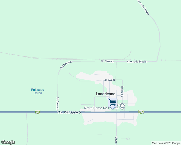 map of restaurants, bars, coffee shops, grocery stores, and more near 222 Avenue 4e Ouest in Landrienne