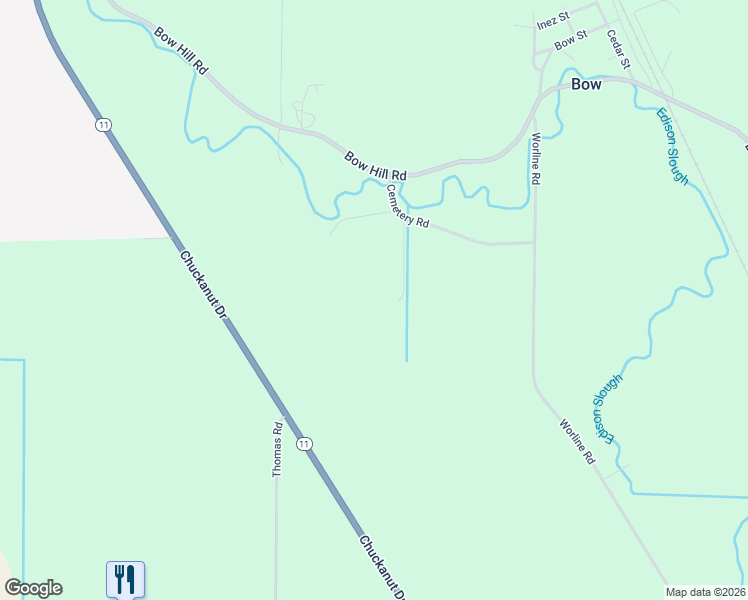 map of restaurants, bars, coffee shops, grocery stores, and more near 15808 Bow Cemetery Road in Bow
