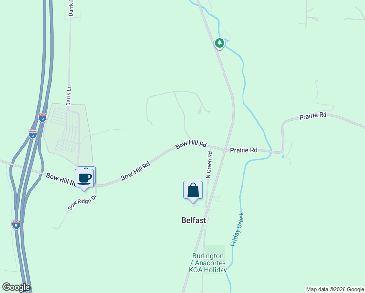 map of restaurants, bars, coffee shops, grocery stores, and more near Harrington Lane in Burlington